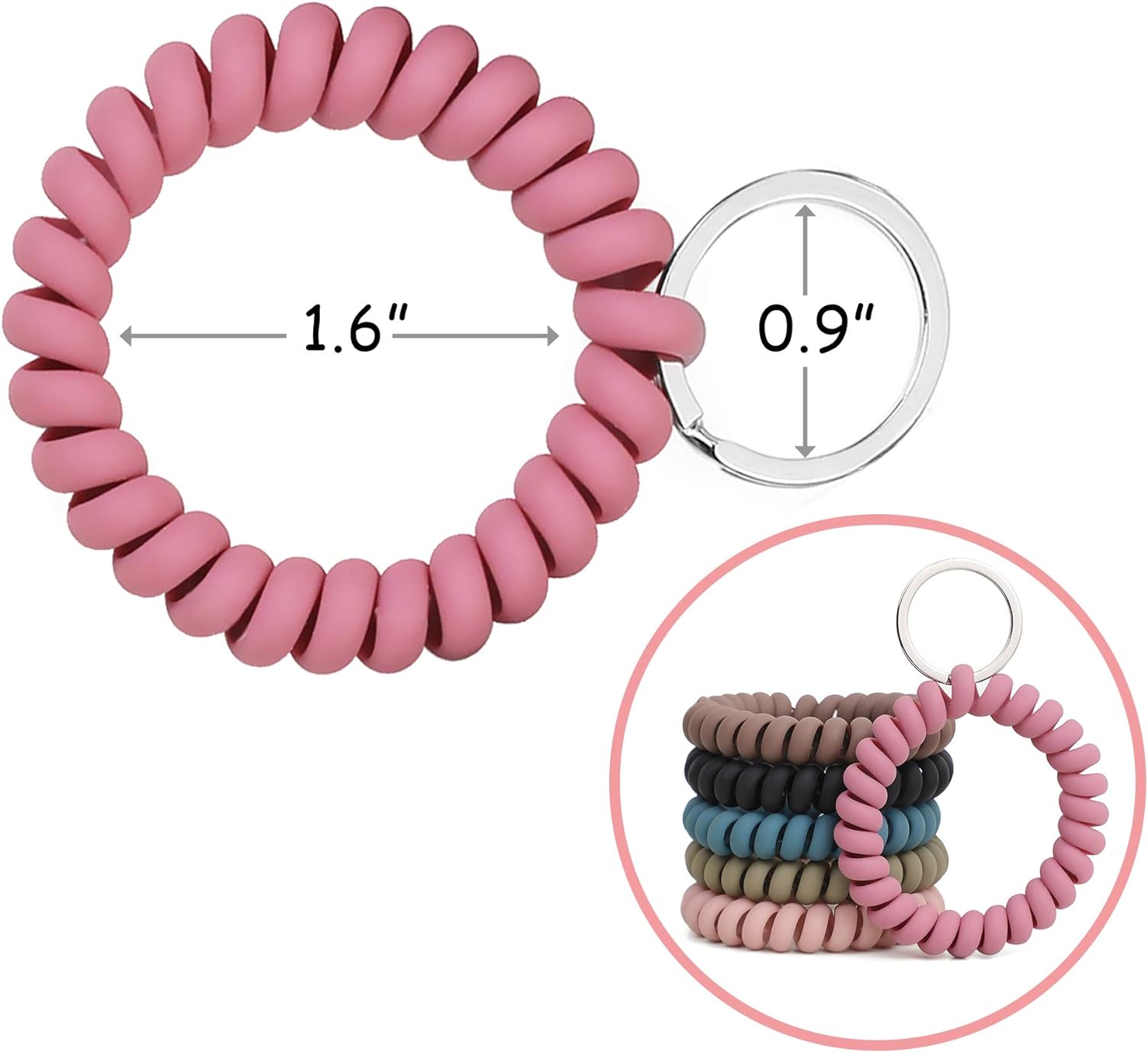 6PCS Stretchable Wristband Wristlet Keychain Wrist Key Chain Wristlet