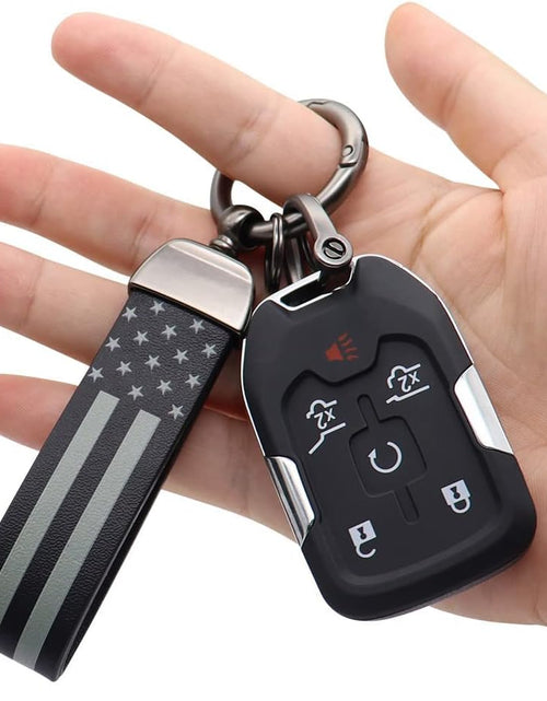 Load image into Gallery viewer, American USA Flag Car Keychain with Zinc Alloy Ring Fit for Truck, Ford, Jeep, Men Car Accessories
