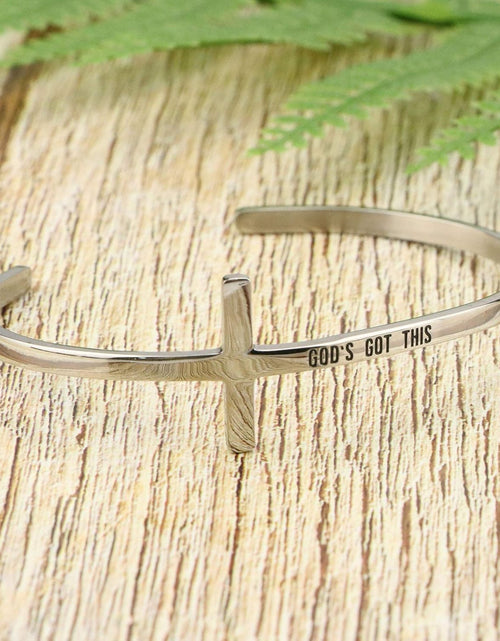 Load image into Gallery viewer, Religious Rose Gold Faith Bracelet For Women Cross Baptism Bible Verse Jewelry
