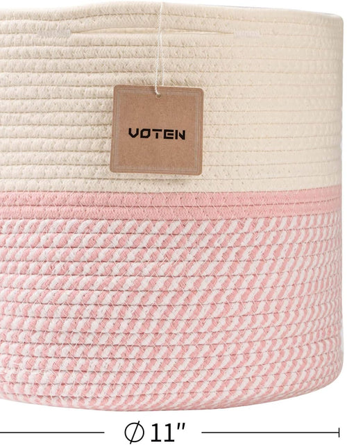 Load image into Gallery viewer, Cube Storage Baksets Bins 11x11’’ Fit 12x12’’ Organizer Bookcases Shelving, 3-Pack Off White/Mixed Pink
