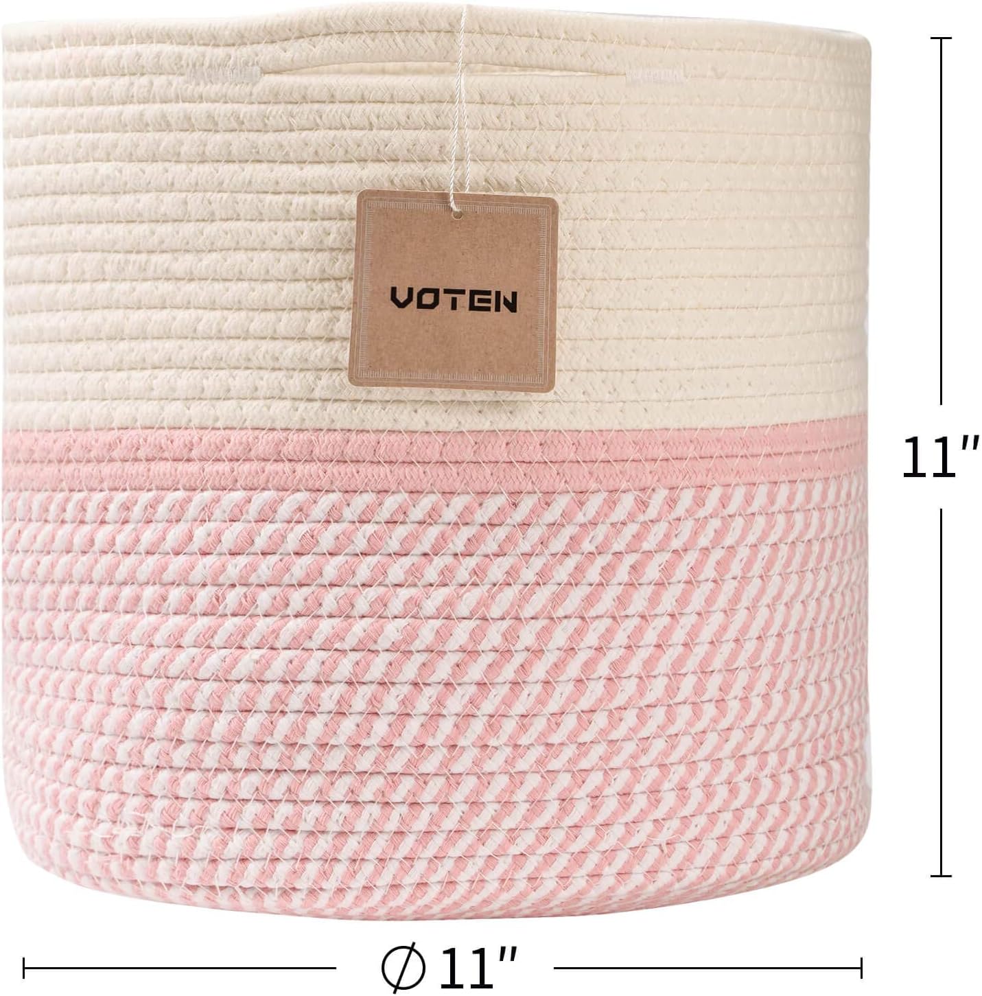 Cube Storage Baksets Bins 11x11’’ Fit 12x12’’ Organizer Bookcases Shelving, 3-Pack Off White/Mixed Pink