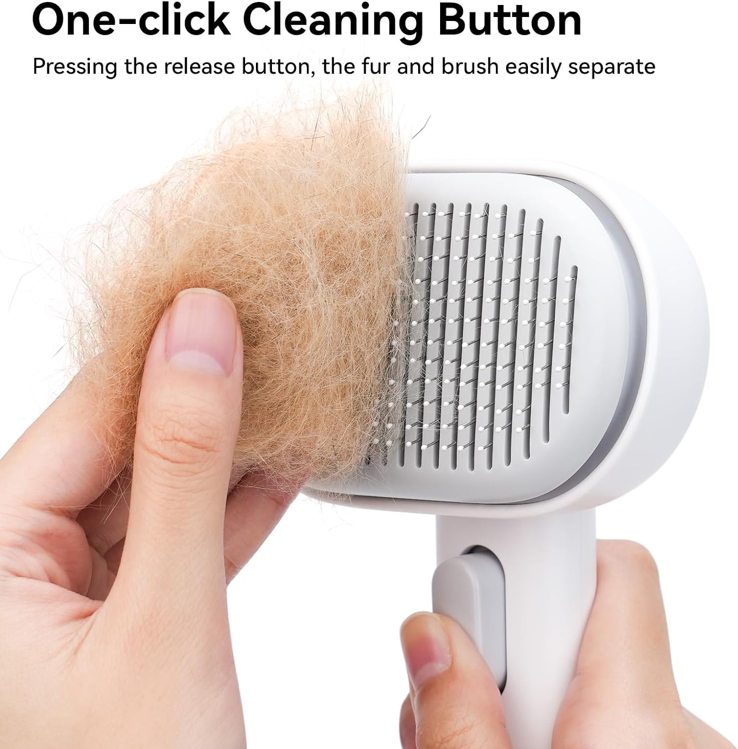 Cat Brush with Release Button, Cat Brushes for Indoor Cats Shedding, Removes Loose Fur