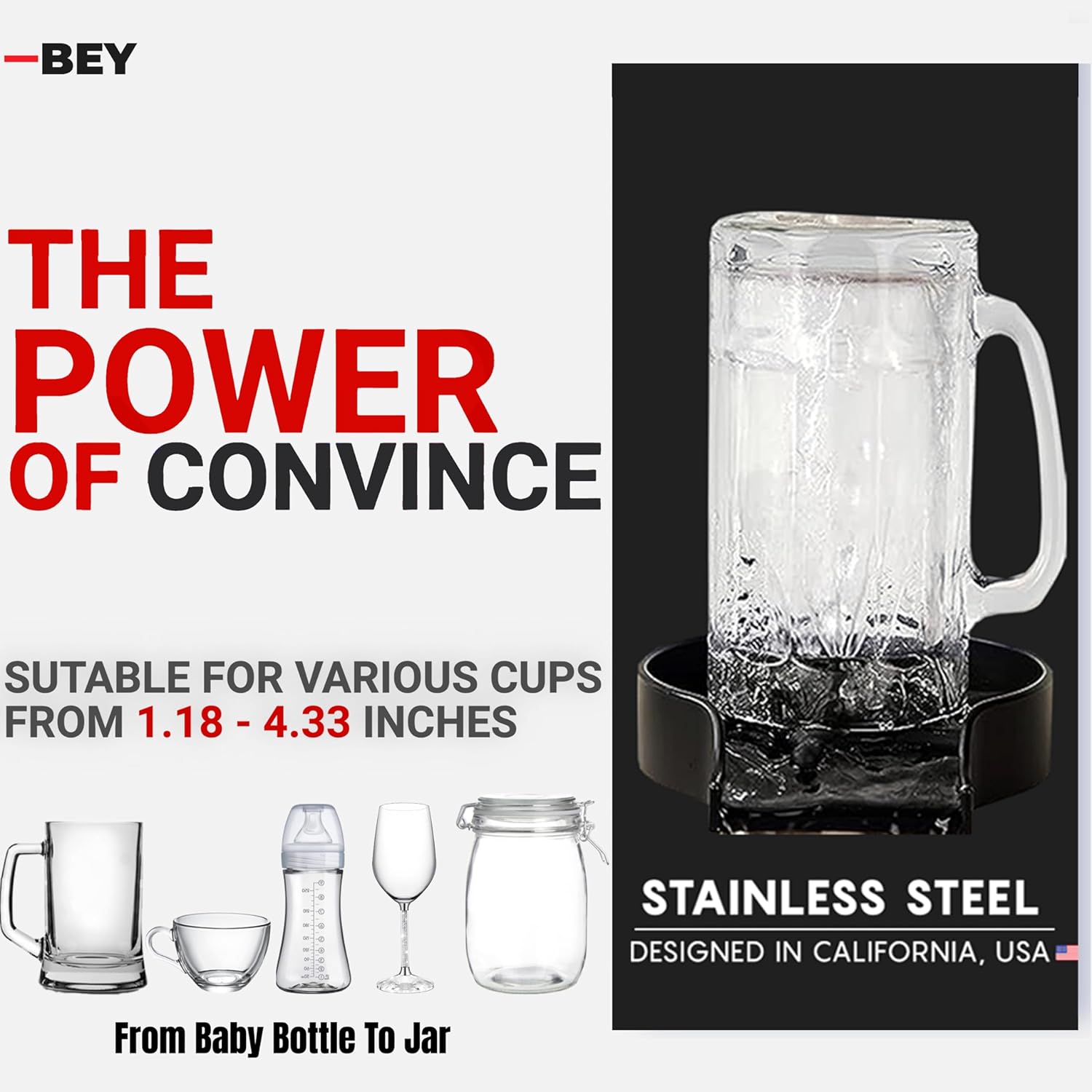 Automatic Glass Rinser - Powerful Cup Washer for Kitchen Sink, Stainless Steel Baby Bottle Cleaner Sinks Attachment