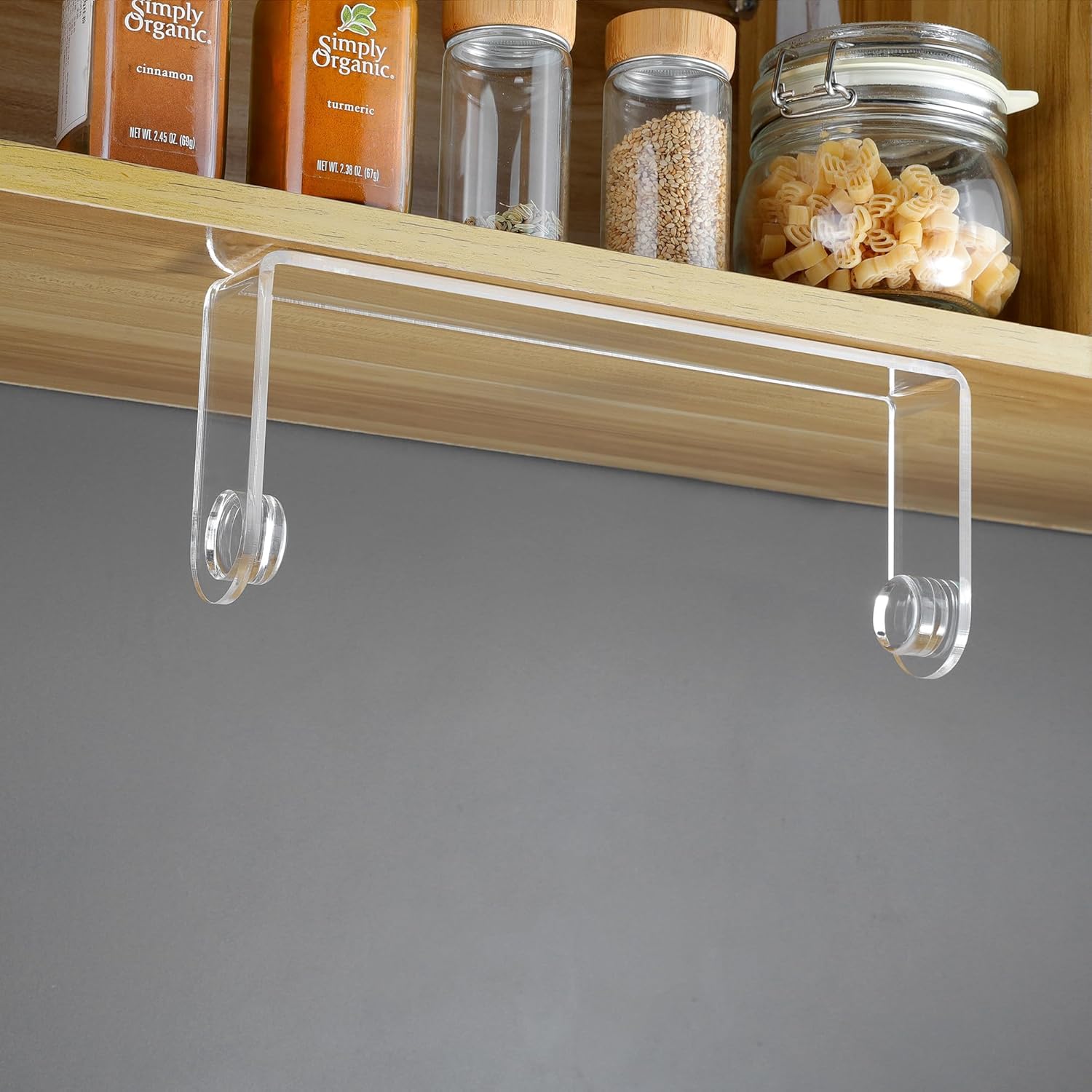 Acrylic Paper Towel Holder - Kitchen Paper Towel Holder Under Cabinet, One Hand Operable, Self Adhesive Paper Towel Rack for Bathroom Organizer