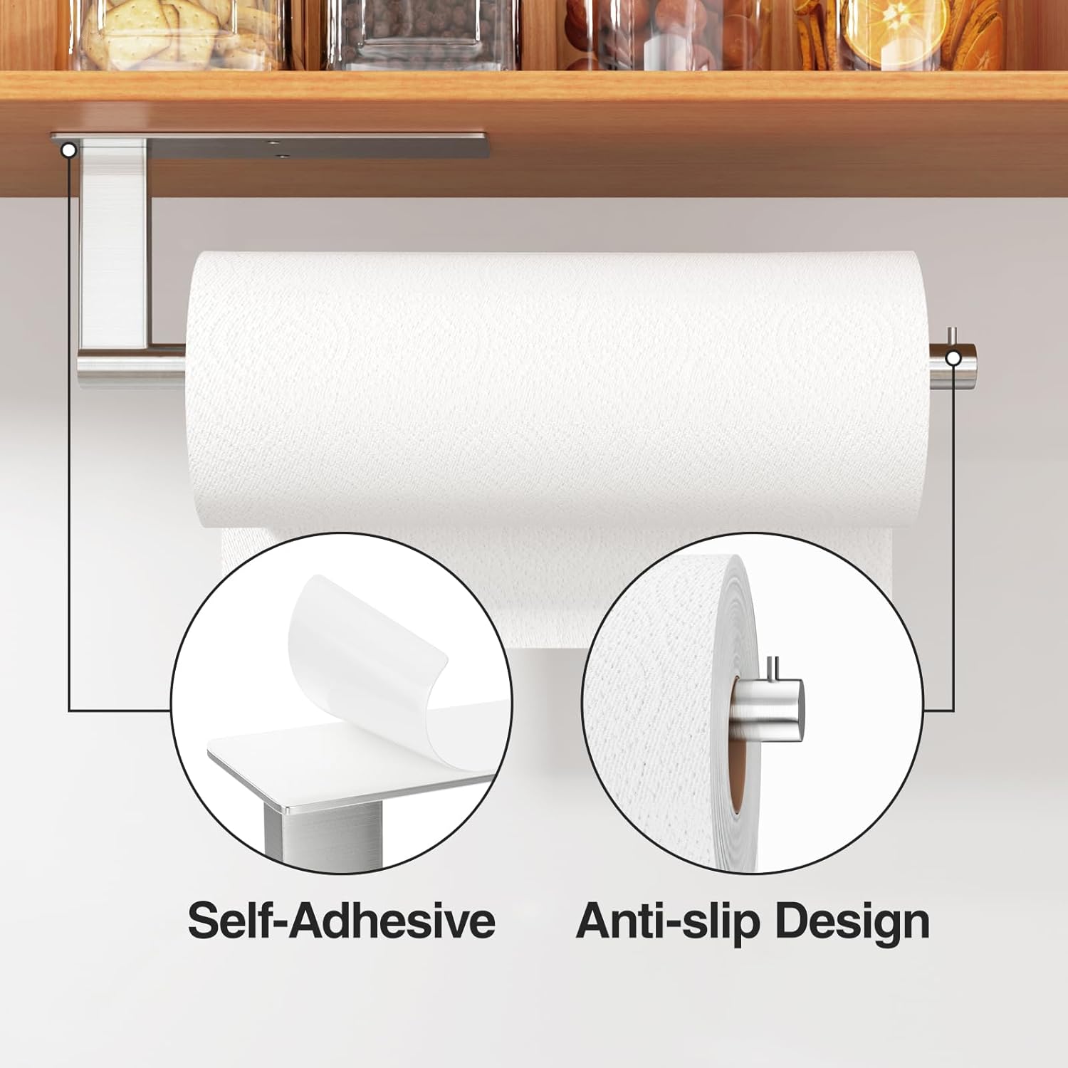 Paper Towel Holder Under Cabinet: Self-Adhesive or Drilling Paper Towel Dispenser