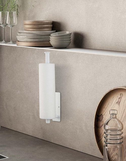 Load image into Gallery viewer, Paper Towel Holder Under Cabinet, Self Adhesive Wall Mount Paper Towel Holder
