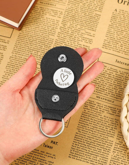 Load image into Gallery viewer, Pocket Hug Token Long Distance Relationship Keepsake Stainless Steel Double Sided Inspirational Gift with Keychain (Be Safe)

