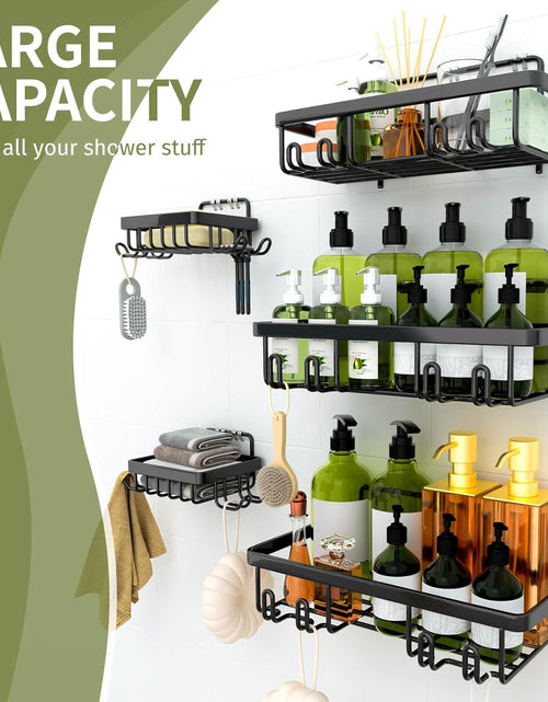 Load image into Gallery viewer, Shower Caddy, Shower Organizer [5-Pack], Adhesive Shower Shelves, No Drilling, Large Capacity Shower Rack
