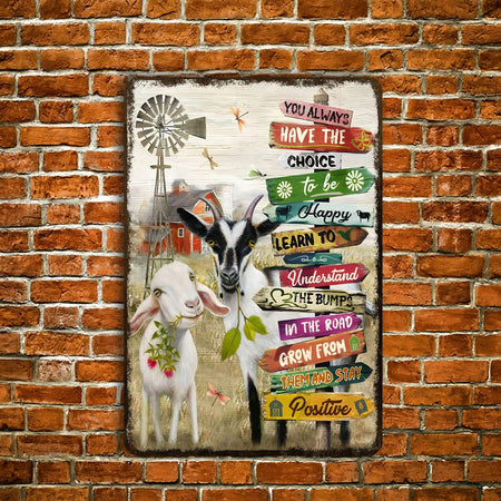Goat Metal Sign You Always Have The Choice Rustic Decor Vintage Tin Sign, 12 X 8 Inch