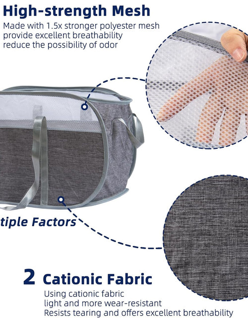 Load image into Gallery viewer, Collapsible Laundry Basket, Foldable Pop Up Laundry Hamper with Reinforced Handles, Gray

