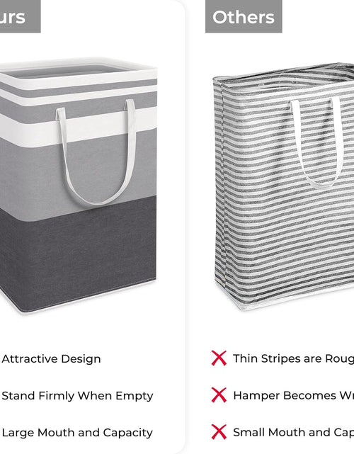 Load image into Gallery viewer, 2-Pack Large Laundry Basket, Waterproof, Freestanding Laundry Hamper, Collapsible Tall Clothes Hamper with Extended Handles (Gradient Grey, 75L)
