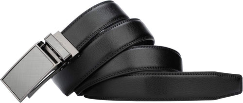 Load image into Gallery viewer, Men&#39;s Comfort Genuine Leather Ratchet Dress Belt with Automatic Click Buckle, Black
