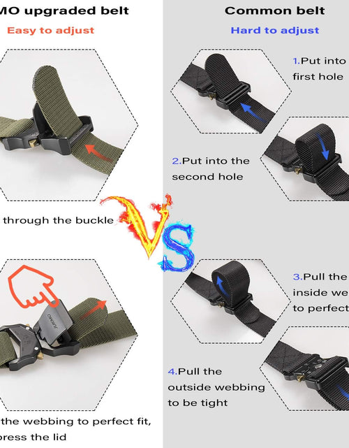Load image into Gallery viewer, 2 Pack Military Hiking Rigger 1.5&quot; Nylon Web Work Belt with Heavy Duty Quick Release Buckle (Medium, Waist 36 Inches)
