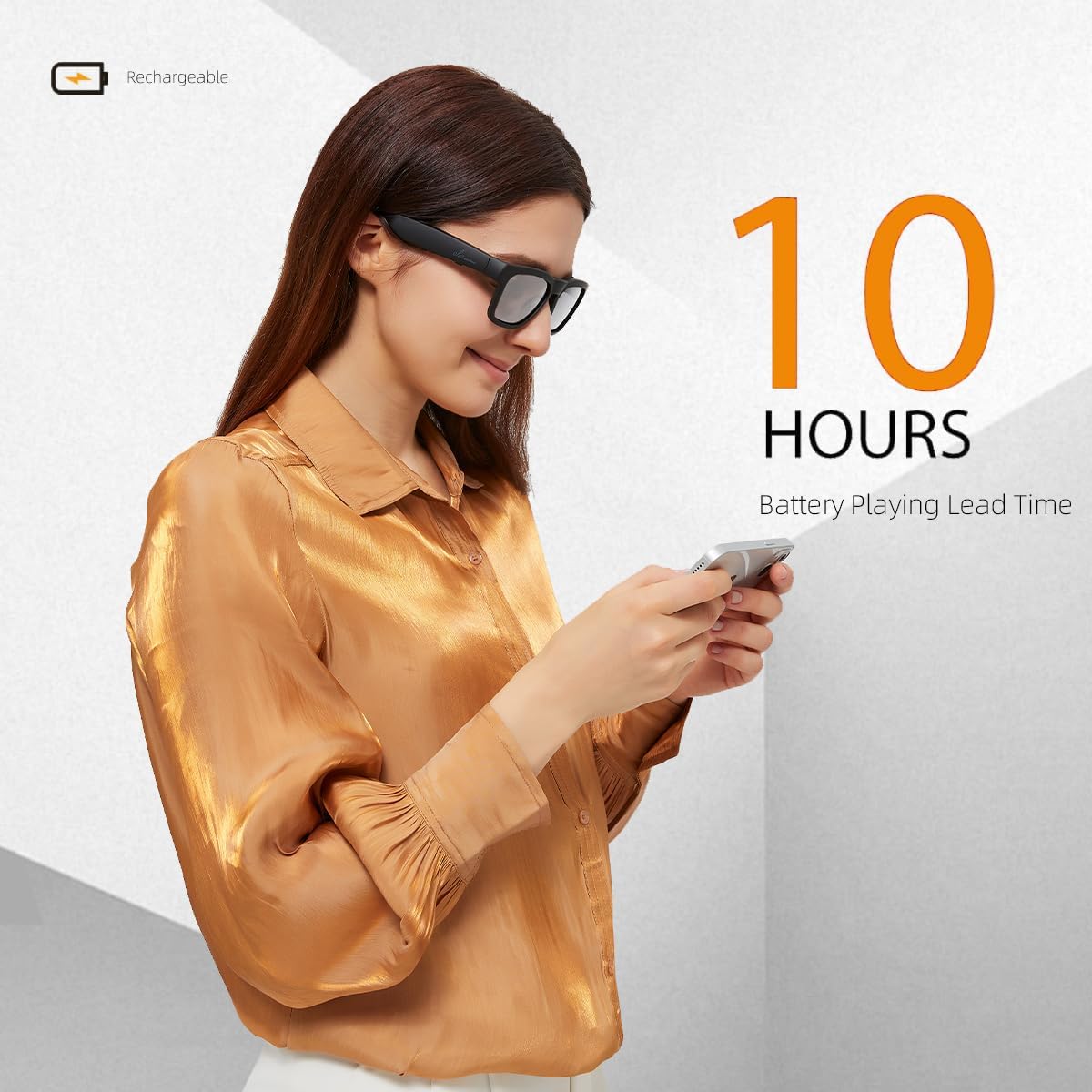 Smart Glasses,Polarized Sunglasses with Bluetooth Speaker,Athletic/Outdoor UV Protection and Voice Control,Unisex (Grey Lens)