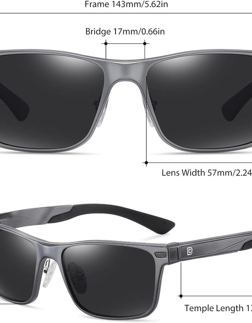 Load image into Gallery viewer, Polarized Sunglasses for Men Vintage Aluminum Frame Retro Sports Sun Glasses Driving Shades (Gunmetal Frame Grey Lens)
