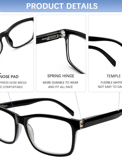 Load image into Gallery viewer, 6 Pack Reading Glasses for Women Men Blue Light Blocking,Spring Hinge Anti Eyestrain/Glare Computer Readers (6 Mix, 2.0)
