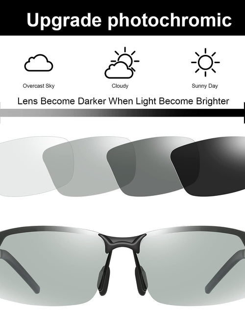 Load image into Gallery viewer, Polarized Photochromic Driving z87 Sunglasses For Men Women Day and Night safety glasses, Black Frame
