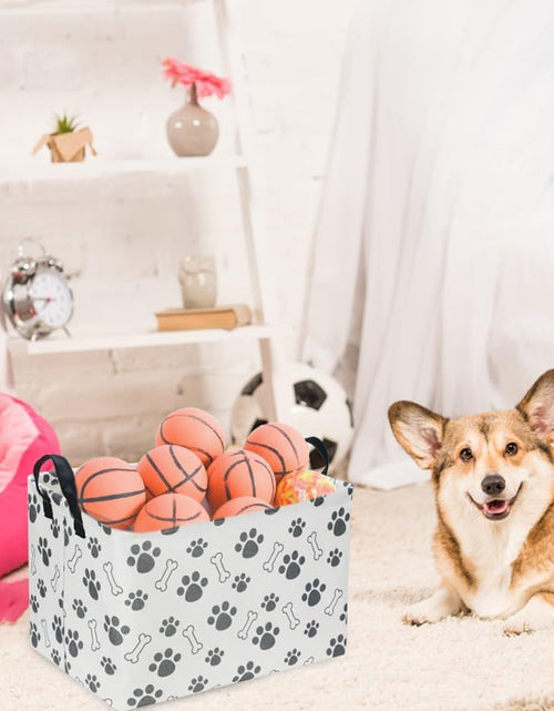 Load image into Gallery viewer, Rectangular Dog Basket,Dog Toy Bin,Dog Storage Basket Organizer (Dog Paw)
