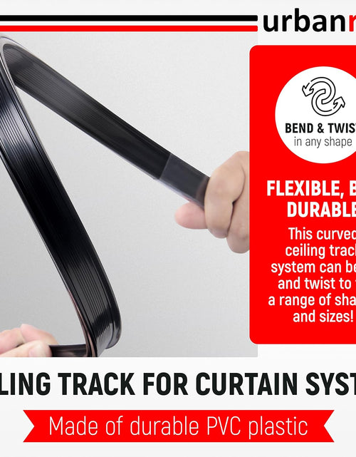 Load image into Gallery viewer, Flexible Bendable Ceiling Curtain Track, 9.8FT (3m), Ceiling Mount for Curtain Rail with Track Curtain System, Black
