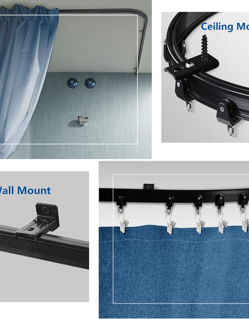 Load image into Gallery viewer, Flexible Bendable Curtain Track 12Ft Black Curved Ceiling Track for Curtain Rail, Black
