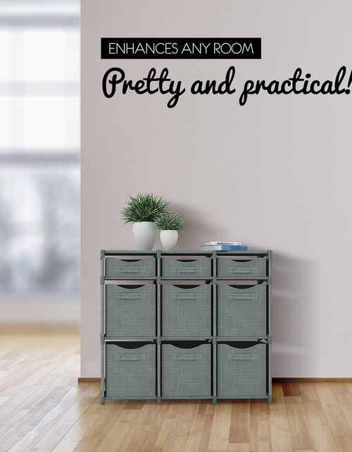 Load image into Gallery viewer, 9 Cube Closet Organizers, Includes All Storage Cube Bins, Easy To Assemble Storage Unit With Drawers (Light Grey)
