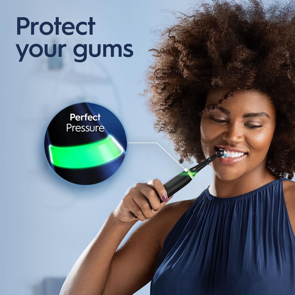 Deep Clean Rechargeable Electric Powered Toothbrush, Black with iO Series 3 Limited, 2 Brush Heads and Travel Case