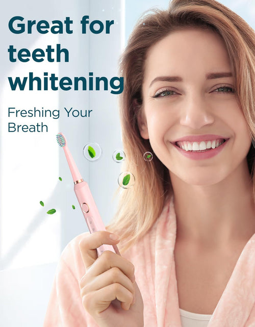 Load image into Gallery viewer, Rechargeable Electric Toothbrush with 8 Brush Heads &amp; Travel Case, 3 Hours Charge for 120 Days - Pink
