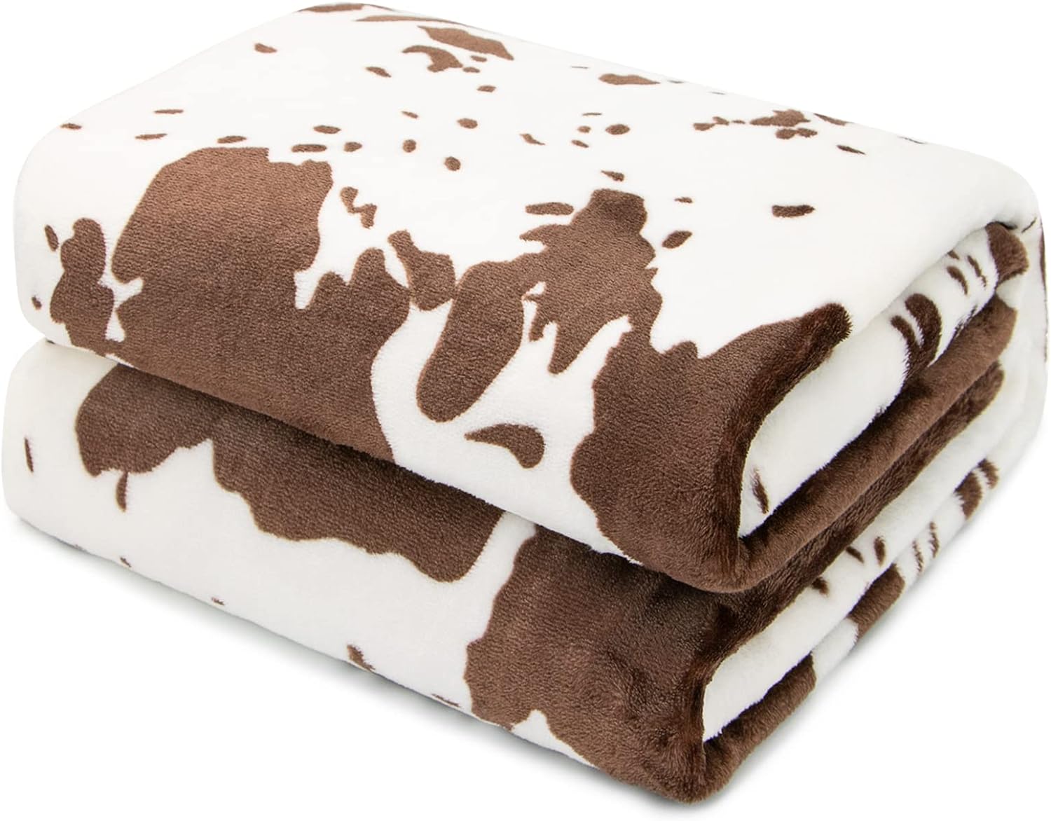 Cow Print Blanket Soft Fleece Flannel Cozy Cute Blankets Warm Plush Lightweight Throw All-Season, White Cow Throw
