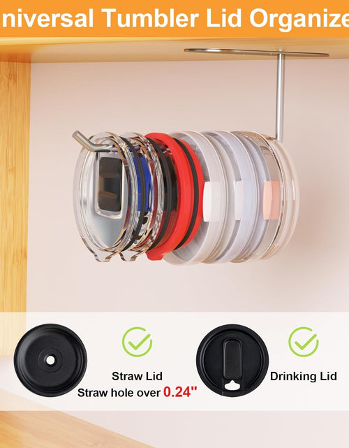 Load image into Gallery viewer, 2 Pack Tumbler Lid Organizer, Space Saving Cup Lid Organizer (Silver+Silver)
