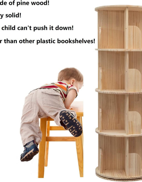 Load image into Gallery viewer, Rotating Bookshelf 360 Display 4 Tier Floor Standing Bookcase Storage Rack
