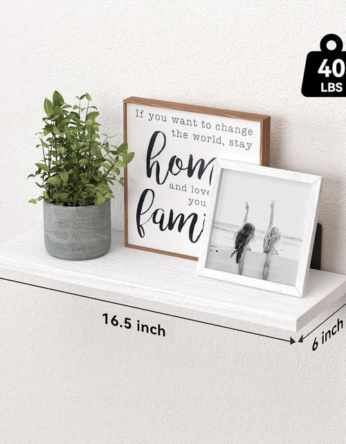 Load image into Gallery viewer, Floating Shelves Set of 6, Wood Rustic Farmhouse Shelves for Wall Decor, White
