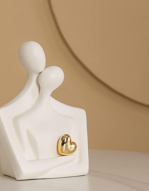Load image into Gallery viewer, Porcelain Romantic Couple Figurines Statue White Aesthetic Decorations Hugging Couple Sculptures

