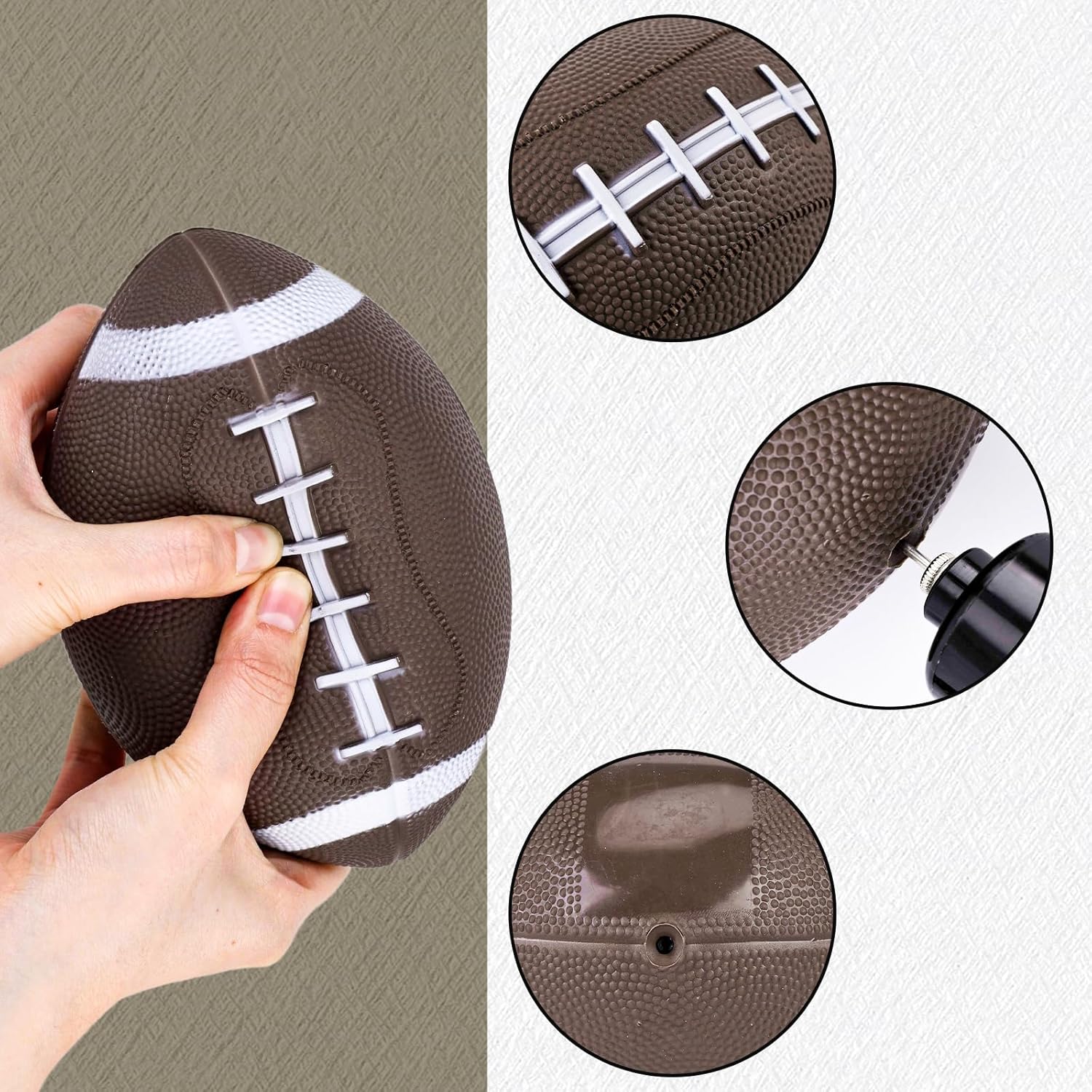 6PCS Mini Inflatable Football, Small Football with Pump 6.3inch Ball Toys for Kids