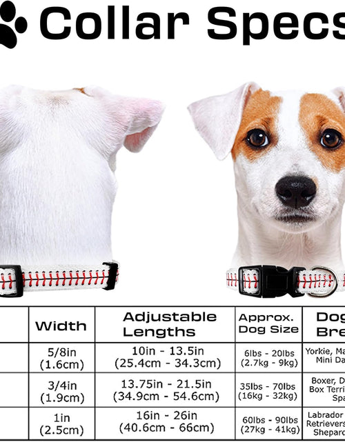 Load image into Gallery viewer, Baseball Dog Collar - Premium Dog Collar- Fadeproof – Sporty and Adjustable Heavy Duty Pet Collar
