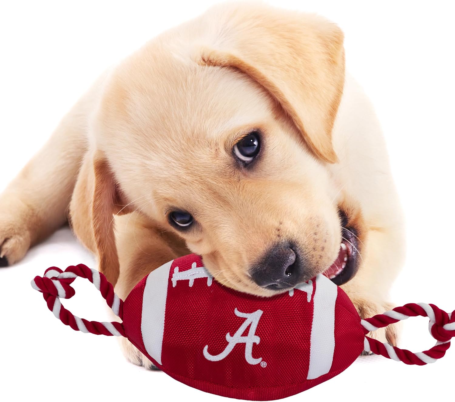 NCAA Alabama Crimson Tide Football Dog Toy, Tough Quality Nylon Materials