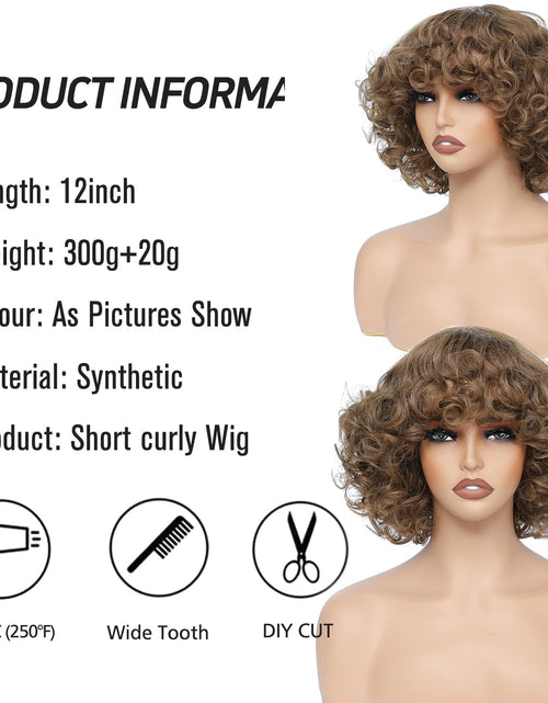 Load image into Gallery viewer, Short Wigs for America Women Curly Wig Natural Looking for Daily Use Party and Cosplay (light brown)
