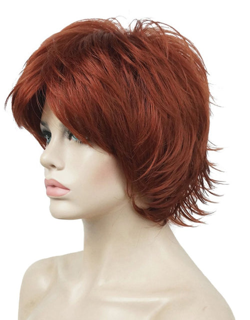 Load image into Gallery viewer, Short Layered Shaggy Wavy Full Synthetic Wigs 130 Copper Red
