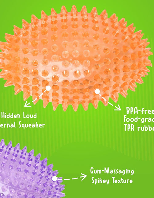 Load image into Gallery viewer, 4.5” Spiky Squeaker Football Dog Toy - Large, Cleans Teeth and Promotes Good Dental and Gum Health for Your Pet
