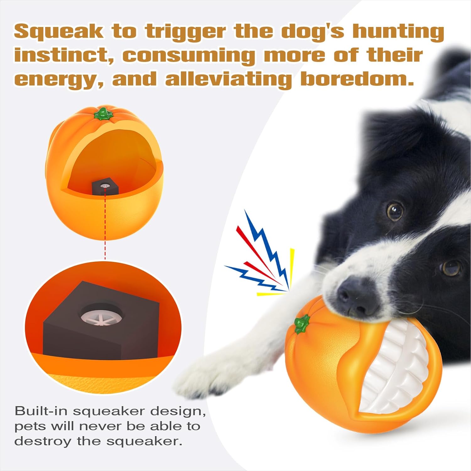 Chew Toys Tough Ball for Medium/Large/Extra Aggressive Chewers Dogs Breed Interactive Enduring Indestructible Squeaky Toy