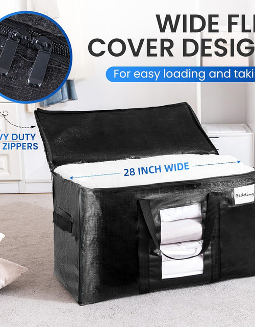 Load image into Gallery viewer, Extra Large Moving Bags, 10 Pack Black Heavy Duty Totes For Storage, Wrap Around Handles, Storage Bags for Space Saving Moving Storage
