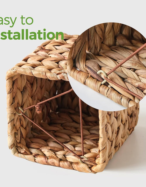 Load image into Gallery viewer, Rattan Tissue Box Cover Square, Wicker Tissue Box Holder Facial Tissues Boxes, Square Handwoven
