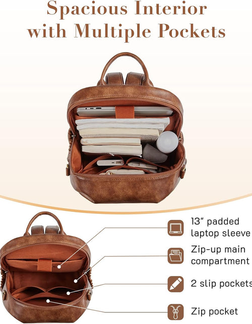 Load image into Gallery viewer, PU Leather Backpack Purse for Women, Convertible Travel Backpack, Designer Ladies Shoulder Bag
