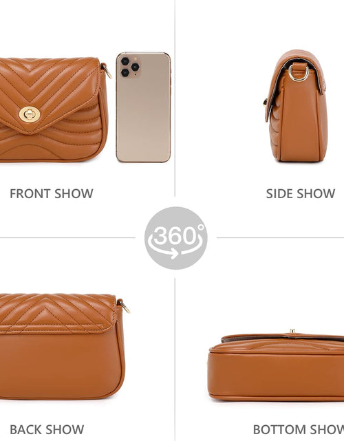 Load image into Gallery viewer, Quilted Crossbody Bags for women Designer Shoulder Handbags Small Purse, Dark Brown
