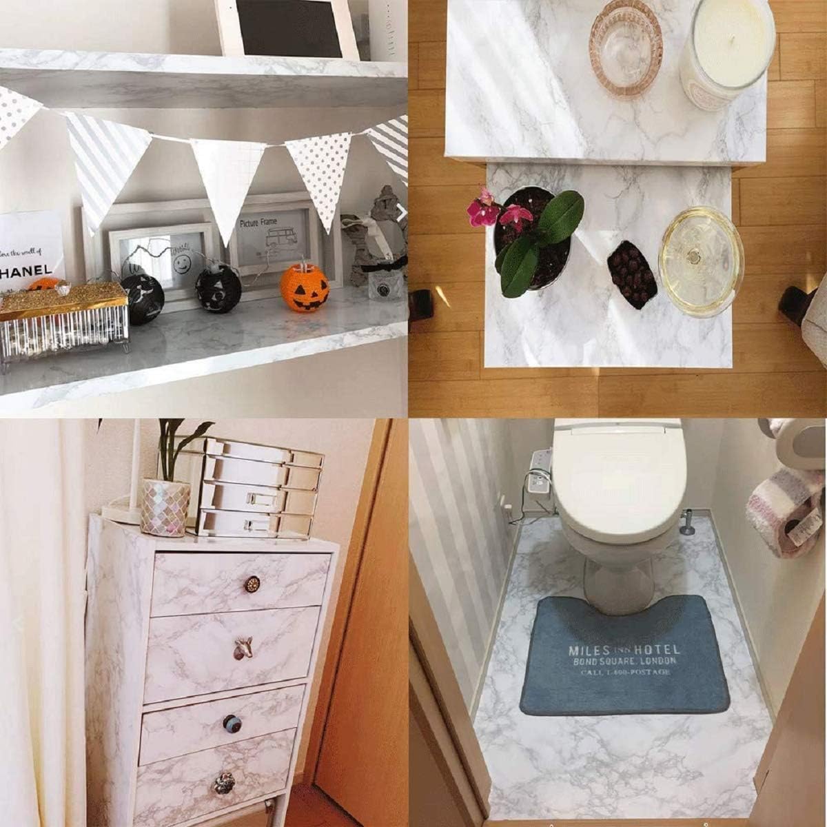 Marble Peel and Stick Wallpaper Granite Paper for Old Furniture Self Adhesive and Removable Cover Surfaces 17.7 inch x 78.7 inch