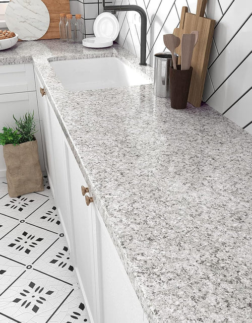 Load image into Gallery viewer, Countertops Waterproof Self Adhesive Grey Granite Wallpaper Peel and Stick, 15.7&#39;&#39;x118&#39;&#39; Granite
