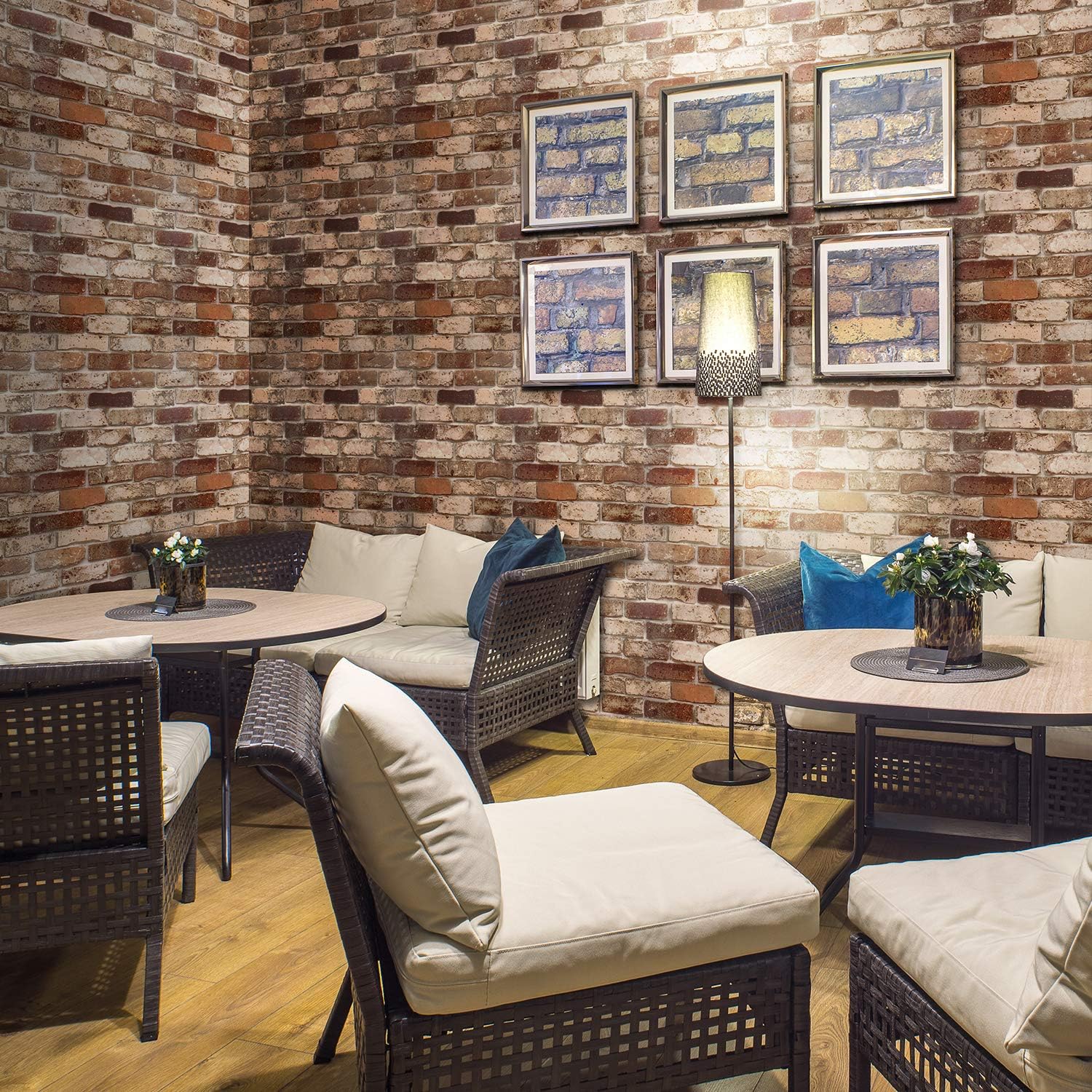 Brick Wallpaper for Home Decoration, Kitchen Wallpaper Stick and Peel Backsplash,  17.7" x 197"
