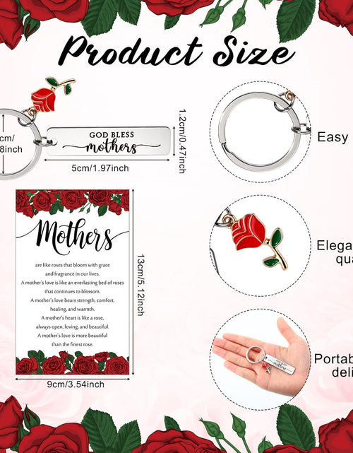 Load image into Gallery viewer, Mother’s Day Christian Gift Set – Church Bulk Keychains with Prayer Cards ( FREE Knitted Inspirational Positive Tulip )
