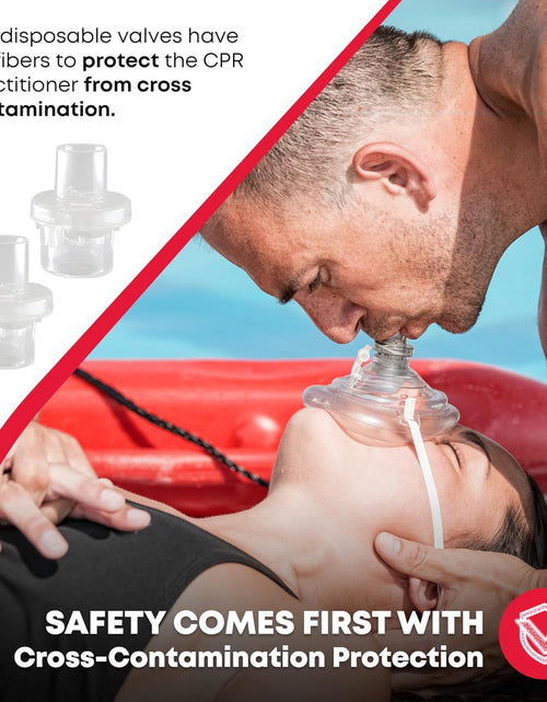 Load image into Gallery viewer, First Aid Adult and Infant CPR Mask Combo Kit with 2 Valves with Pair of Vinyl Gloves
