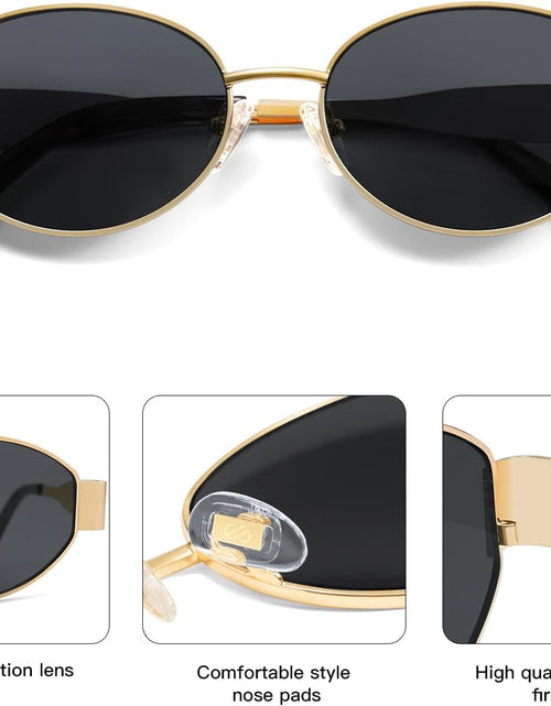 Load image into Gallery viewer, Retro Oval Sunglasses for Women Men Trendy Sun Glasses Classic Shades UV400 Protection (Gold/Grey)
