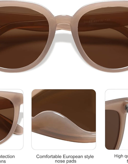 Load image into Gallery viewer, Round Polarized Sunglasses for Women Fashion Trendy Style UV Protection Lens Sunnies, Brown
